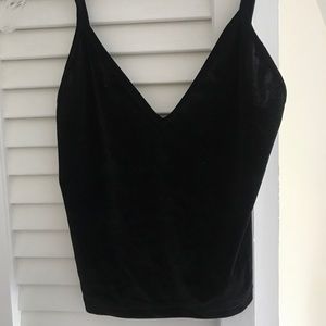 Short black velvet Brandy Melville tank top